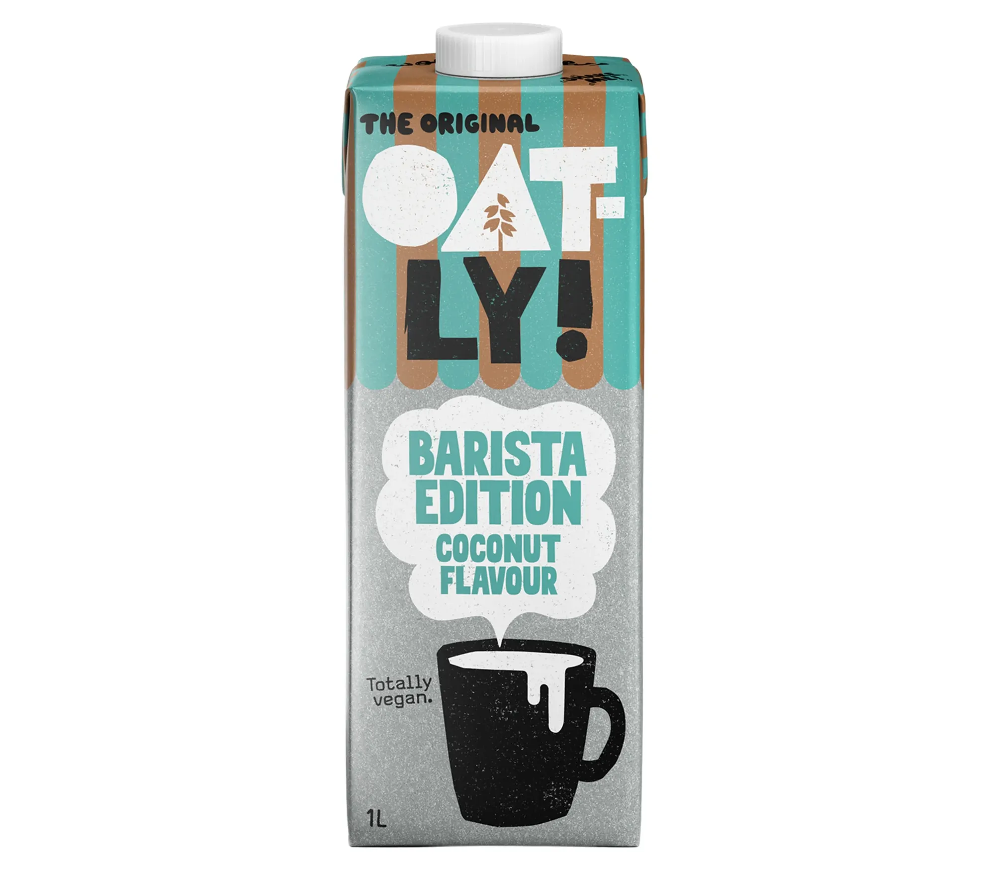 Bebida Barista Edition Coco de Oatly, envase de cartón con sabor a coco sobre fondo blanco