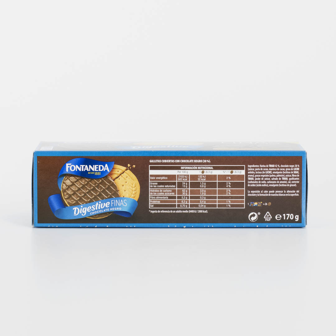 Galleta Digestive con chocolate EROSKI, paquete 300 g