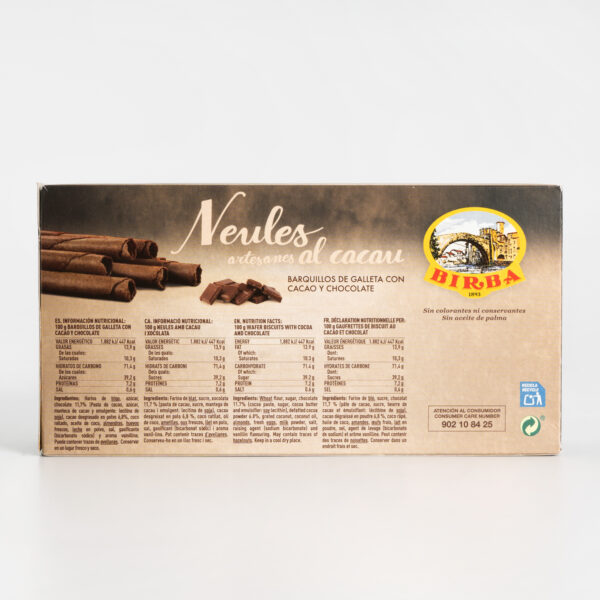 Neulas al Cacao Birba ingredientes