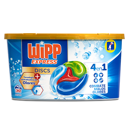 Wipp Express Discs 4 en 1 combate malos olores