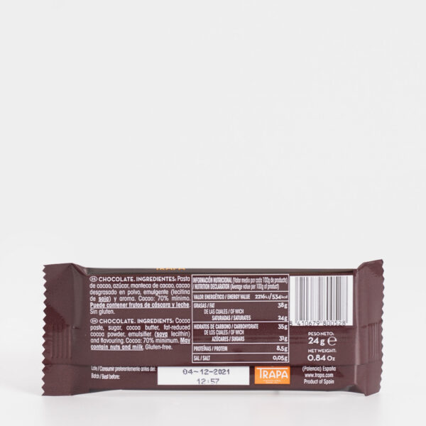 Ingredientes Trapa Mini 70% cacao