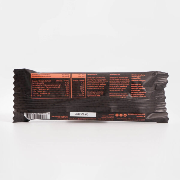 ingredientes Barrita energética Trillions Cocoa & Orange