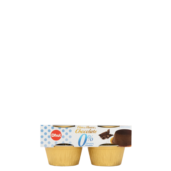 Flan de huevo y chocolate 0% azúcares Dhul